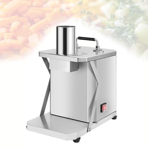WCXTY Equipo Hostelería Pro,Máquina de Dados-100W Cortadora de Verduras Industrial-Cortador de Verduras Eléctrico para Kebab Shop Cebollas Tomates Dados Diseño Robusto INOX