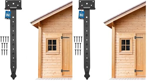 Kotarbau Cerniera per pentole dritta da 100 a 400 mm, per persiane, porte, cancelli, accessori da giardino, con rivestimento verniciato a polvere, nero (Confezione da 2)
