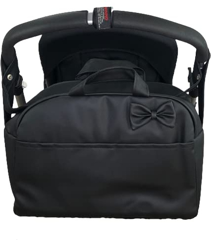 Danielstore Bolso Carro Bebe Polipiel Pañalera para Bebés Maternidad Bandolera Asa para Colgar al Hombro Hospital Color Negro
