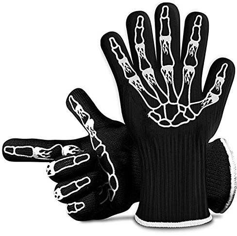 Heat Resistant Gloves - 932°F Extreme Heat Resistant Oven Mitts| EN407, EN420 Certified Grill Gloves| Thick but Light Weight for Oven Cooking, Baking, BBQ, Use as Oven Mitts Potholder, 2 Pack