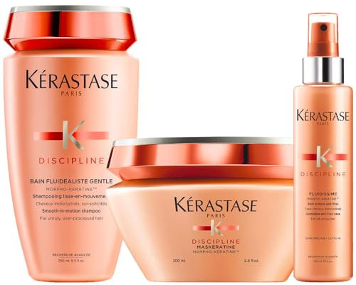 Kerastase Disziplin kein sulfaten Shampoo 250 ml, maskeratine smooth-in-motion 200 ml & fluidi