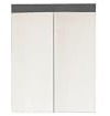 trendteam smart living - Amanda - Spiegelschrank - Grau Hochglanz - moderner Badspiegel inklusive Aufsatzbeleuchtung - (BxHxT) 60 x 77 x 17 cm - 3 Fächer und 2 Einlegeböden - Kratzfest