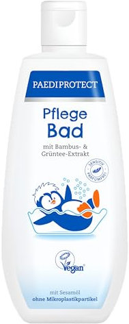 PAEDIPROTECT Pflegebad Baby & Kinder Badezusatz 250 ml, ohne Parfüm & Mikroplastik, hautschonendes Schaumbad pflegt und reinigt die Haut, spendet Feuchtigkeit und Schutz, Waschgel als Entspannungsbad