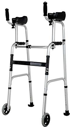 Standard Faltbar Gehwagen Laufhilfe Gehhilfe für Senioren - Klappbar Leichtgewicht Rollator mit 2 Rädern - Aluminium Gehrahmen Stockhalter - Mobilität in Wohnung Outdoor