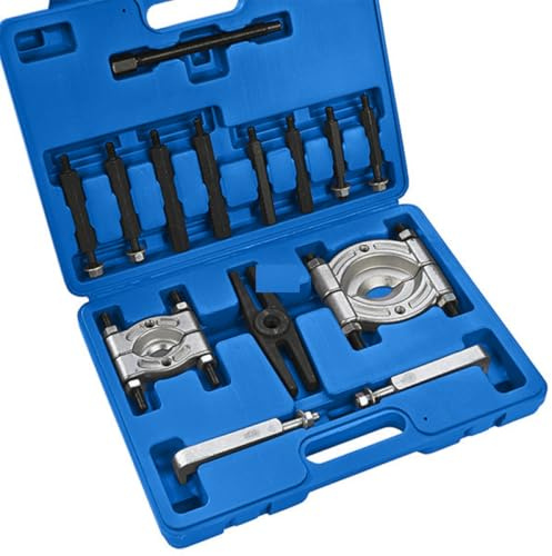 Datona 14-teiliges Lagerabzieher-Set - Profi Abzieher Werkzeug für Radlager, Kugellager, Riemenscheiben & Innenringe - Universal für Auto Werkstatt inkl. H-Beam | 10-100 mm, 14-teilig, 2 Trennmesser, Innen- und Außenabzieher