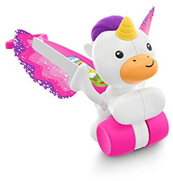 Fisher-Price Ma Licorne à Pousser avec des Ailes et des Sons Amusants, Jouet pour Apprendre à Bébé À Marcher, 12 Mois et Plus, GCV72 Multicolore