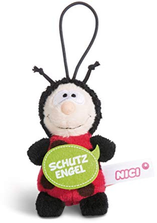 NICI 44861 Anhänger Marienkäfer mit Spruch Schutzengel 8cm mit Loop, rot/schwarz