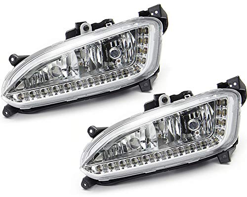WPFC 12V LED Tagfahrlicht wasserdichte Nebelscheinwerfer DRL Auto Scheinwerferbaugruppe Für Hyundai Santa Fe IX45 2013-2015