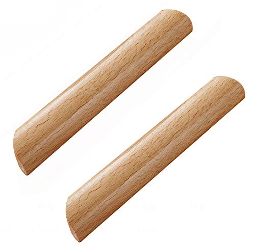 2 Stück Möbelgriffe Holz Kommodenknaufe Modern Schrankgriffe Hardware Knäufe Schrankknöpfe Schubladenknöpfe Holzgriffe für Schrank,Schublade,Schranktür(Hole distance:160mm)