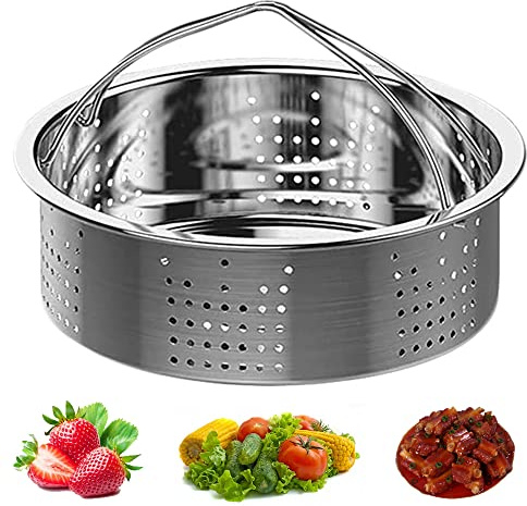 Vaporera Acero Inoxidable, Vaporera Verduras, Vaporera Con Asa, Accesorios Cocina Duraderos Que Se Pueden Utilizar Para Ollas Arroceras, Ollas a Presión, Etc