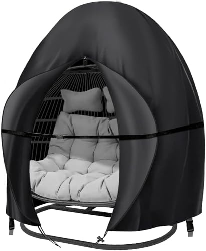 widesmile Double Egg Chair Cover 420D Oxford 230x200cm | Waterproof, Anti-dust, Covers for Wicker Cocoon Egg Swing, Zipper Closure, Adjustable Drawstring, Garden Outdoor Use