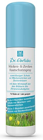 Dr. Ehrlichs Mücken- & Zecken Hautschutzspray 100 ml - gegen Mücken und Zecken als Insektenspray für Mosquitos, auch für Kinder ab 1 Jahr - dermatologisch mit „sehr gut“ bewertet