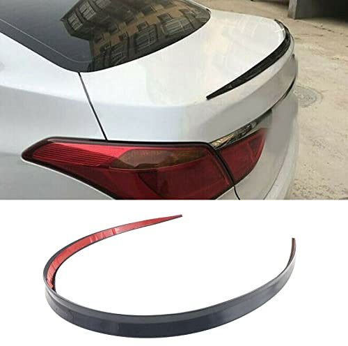 Alerón trasero de coche, 1,2 m, para el techo, brillante, color negro, cola trasera, alerón trasero para los coches más populares, tira de goma universal, barra de cola, aleta trasera para portón