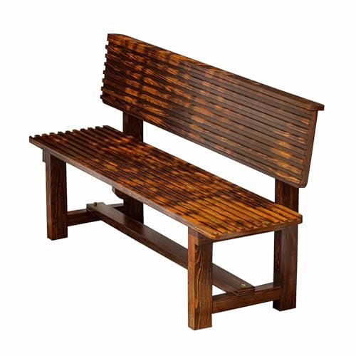 Yclty Holzbank für Den Außenbereich, Allwetter-Gartenparkbank mit Rückenlehne, Gittersitz für 2–3 Personen, Terrassenmöbel für Veranda, Hinterhof und Hof, Tragkraft: 337 Kg (Size : L-180cm(70in))