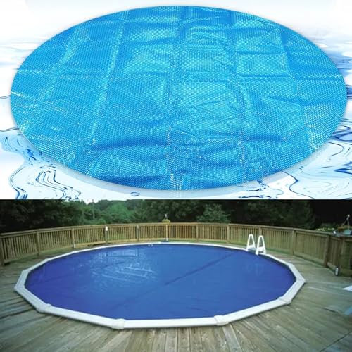 Pool Cover Poolabdeckplane 10m 9m 8m 7m 6m 5m 4m 3m 2m Blaue runde Solar-Poolabdeckung 400μm für oberirdische Pools und in den Boden eingelassene Pools, Spa- und Whirlpool-Abdeckung Solarheizung Wärme