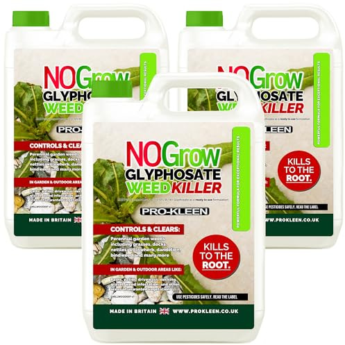 Pro-Kleen NOGROW WeedKiller 3 x 4 Litre Deep Root Killing 7.2g/l Glyphosate Weed Killer Ready to Use Formula