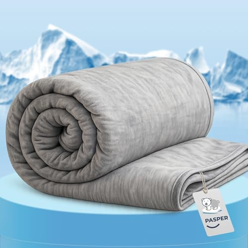 Pasper Kühldecke 200 x 220 cm - Sommerdecke Selbstkühlend - Atmungsaktiv | Leichte Sommerdecke | Waschbar | Kühlt um 2–5 °C | Doppeldecke