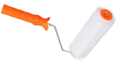F Fityle Rodillo compuesto de regla con púas, suave con burbujas, mango ergonómico fácil de usar, rodillo con púas que elimina la burbuja para pintura, cemento, diente largo