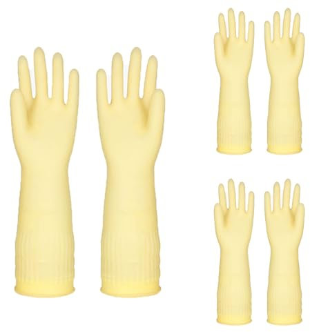 LUNCHS 3 Paare Putzhandschuhe Erweiterte Und Verdickte Stile Gummihandschuhe Geeignet für Autowerkstätten Haushaltshandschuhe(L)