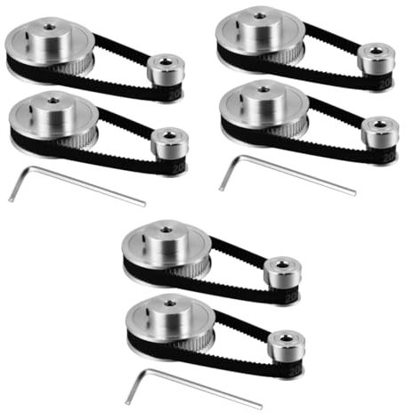 JECOMPRIS 3 Sätze Synchronrad Gürtelklemme Gt2 3d Drucker Diy Zubehör Riemenscheibenrad Räder Mechanischer Riemen D Druckerzubehör 3d Drucker Riemenspanner Zahnriemen Schrittmotor Aluminium