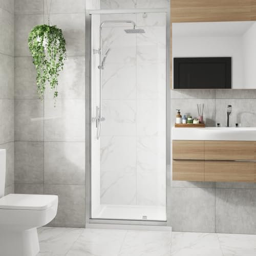 Blümme 700mm Bathroom Pivot Door Shower Enclosures Chrome Framed 6mm Glass Reversible Cubicle Door