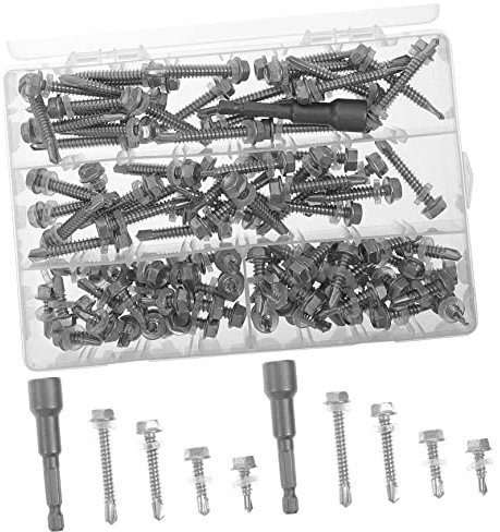 FUNOMOCYA Kit Di Viti A Testa Esagonale 100 Pezzi Acciaio Inox 410 Viti Di Fissaggio Filettatura Profonda Resistente Alle Alte Temperature