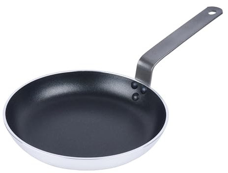 Restaurantware-Met Lux 23 cm stekpannor, 6 induktionsfärdiga matlagningspannor - nonstick, kompatibel med alla spishällar, aluminiumstekpannor, ugnsklara, ergonomiskt handtag