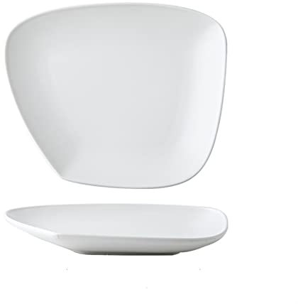 Servizio da tavola Piatto piano in ceramica Cucina domestica Ristorante Caffè Piatto da dessert Piatto piano normale Piatto piano irregolare Piatto piano bianco Piatto fondo Servizio di piatti(Piccolo