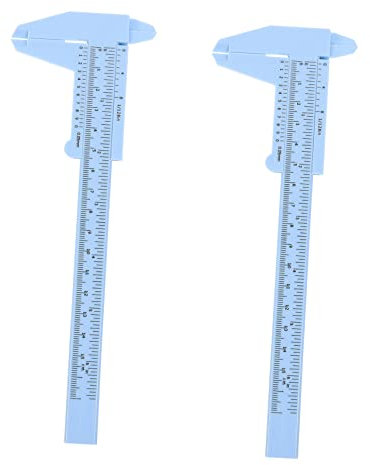 Baluue 2 Stück Augenbrauen Messlineal 150mm Kunststoff Präzisions Messschieber Blau Für Make up Profi Anfänger
