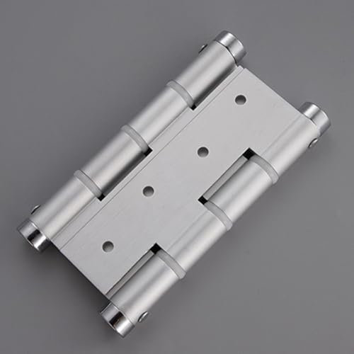 Double Action Spring Hinges, 5 In Zinc Alloy Self Closing 2 Way For Kitchen Cafe Saloon Bar Counter Swing Free Door Gate, 360°(Bright Silver)