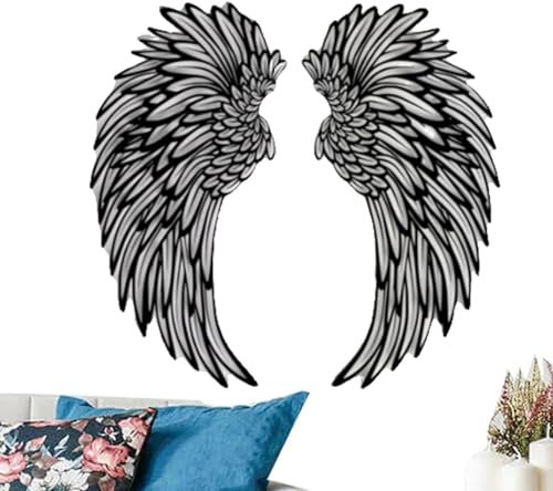 Engelsflügel für Wand | Moderne Wandskulptur aus Metall mit ausgehöhlten Engelsflügeln | Stilvolle Wanddekoration für Innen und Außen Zuhause Wohnzimmer Schlafzimmer Büro Garten