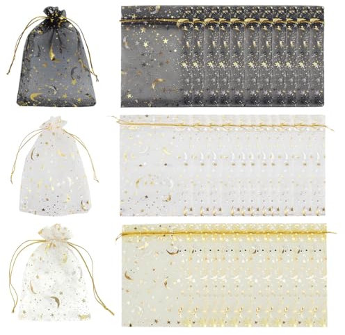 XURJUMI 60 Pezzi Sacchetti in Organza Sacchetto Regalo in Organza Sacchetto per Gioielli Sacchetti per Matrimonio Sacchetti di bomboniere Nuziali, San Valentino, festival e feste