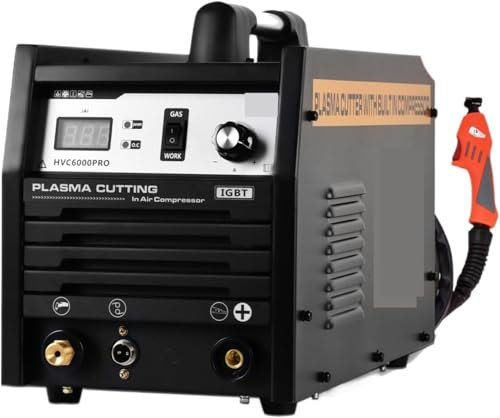 Plasma Cutter, Built in Compressor with Air Pump Plasma Cutter Welders Inverter Welding Machine 70% Duty for Alloy,Copper,Aluminum,Easy Set Up,Hvc6000pro,Plug