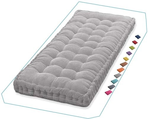 Veranda-Hollywoodschaukelkissen für Bank, dickes Rückenkissen für 1 3-Sitzer, Gartenmöbel, Terrasse, Garten, Rasen, Rattan-Hängematte, Hellgrau, 100 x 40 cm