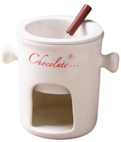 Fegtrtyoa Fondue-Becher Keramik-Schokoladen-Schmelzfondue-Topf Schokoladen-Fondue-Becher Snack-Süßigkeiten-Schokoladen-Schmelztopf