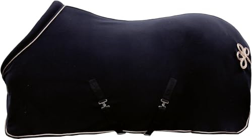 HKM Rosegold Glamour Style Abschwitzdecke, Dunkelblau/Rosegold, 165