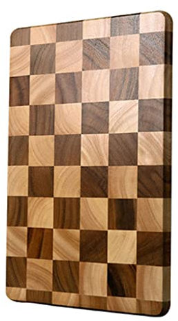 TagliereTagliere Rettangolare End Grain Ceppo da Macellaio Cucina Scacchi Legno Massello Robusto Regalo per la Casa in Legno