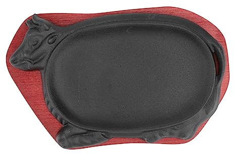 TOPPERFUN Cast Iron Steak Pan for Barbecue Dish and Roasting Tray Use This Baking Dish for Beef Steak Plate Your Teppanyaki Grill for Outdoor BBQ Scenarios