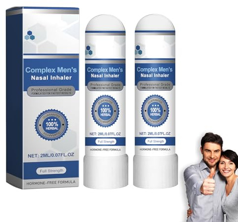 2 pezzi Complex Men's Nasal Inhaler, Inalatore nasale TestoDrive Men Stick Nasal Inalatore