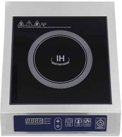 Induktionskochfeld 1 Platte 3500W Topferkennung Touch-Display 10-Temperaturgetriebe, 11-Leistungsgetriebe und 24H-Heizzeiteinstellung