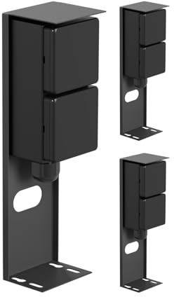 ledscom.de 3 PIWI Toma de jardín Pilar para Exteriores, IP44, 2 vías, Acero Inoxidable, Antracita, Angular, 25 cm