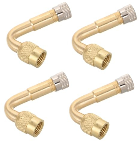 STOBAZA 4 Piezas Extensor de Válvula de Neumático de Latón Adaptador Resistente para Coches Motos y Bicicletas Prolongador de Tallo para Inflado Fácil y Duradero