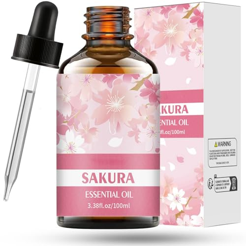 NURCIX Sakura Extracto de plantas Facial Aceite esencial para el cuidado de la piel, Fragrancia rica y duradera(3.38Fl Oz)