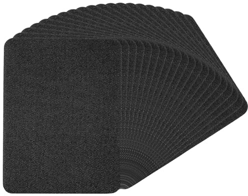 LIQWEI 20 Pack Quality Fabric Repair Patches Iron-on Patches for Fabric Clothes, Iron-on Patch Repairing Inside & Outside Holes for Jeans, Backpacks, Hat etc (12.5 cm x 9.5 cm)(Black)