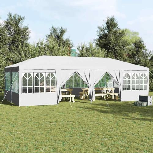 Tonnelle de jardin - Tente de garage - Tente de fête - Blanc - 800 x 400 x 266 cm - Polyester et acier - Pour terrasse, piscine, exposition