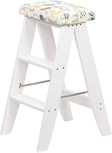 LISHEUK Sedia Sgabello Pieghevole a 3 gradini con Seduta in Spugna, Portatile, Resistente, Largo e Alto, per Arrampicata al Chiuso, casa e Giardino