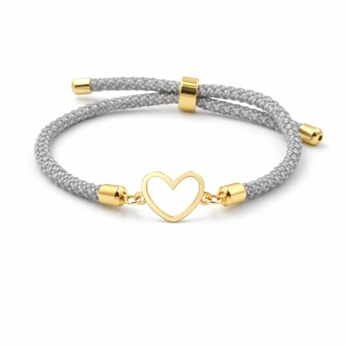 Bracciale Donna – oro 18 carati – 0.25 gr – plaque cœur, cordino tressé– Bene rifugio – Idea regalo – Punzone 750 – Certificato di autenticità – Salia Gold Paris
