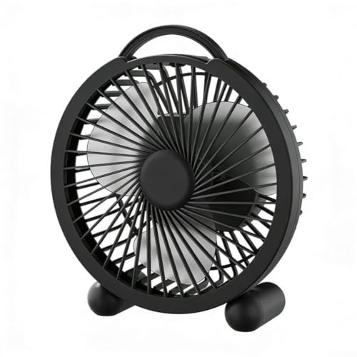 Ventilador de escritorio USB, 18 x 20,5 cm, ventilador de mesa portátil, silencioso, bajo ruido, diseño flexible, para colgar en casa, oficina, dormitorio (F036 en negro)