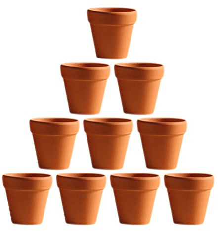 OUNONA 10 Stücke Kleine Mini Terrakotta Topf Ton Keramik Keramik Pflanzer Kaktus BlumentöPfe Sukkulenten Kindergarten Töpfe ideal für Pflanzen Handwerk Hochzeit Gunsten (2.8*2.8*4.5cm/1.1*1.1*1.8inch)
