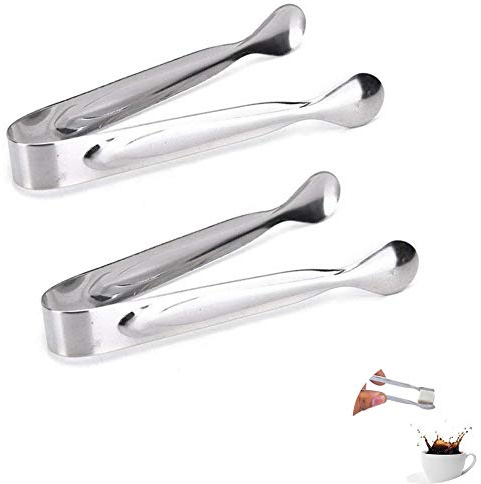 Ototon Pince à Sucre en Acier Inoxydable Glaçon Gâteaux Ustensile de Cuisine pour Dîner Bars Restaurant Mariage 2pcs